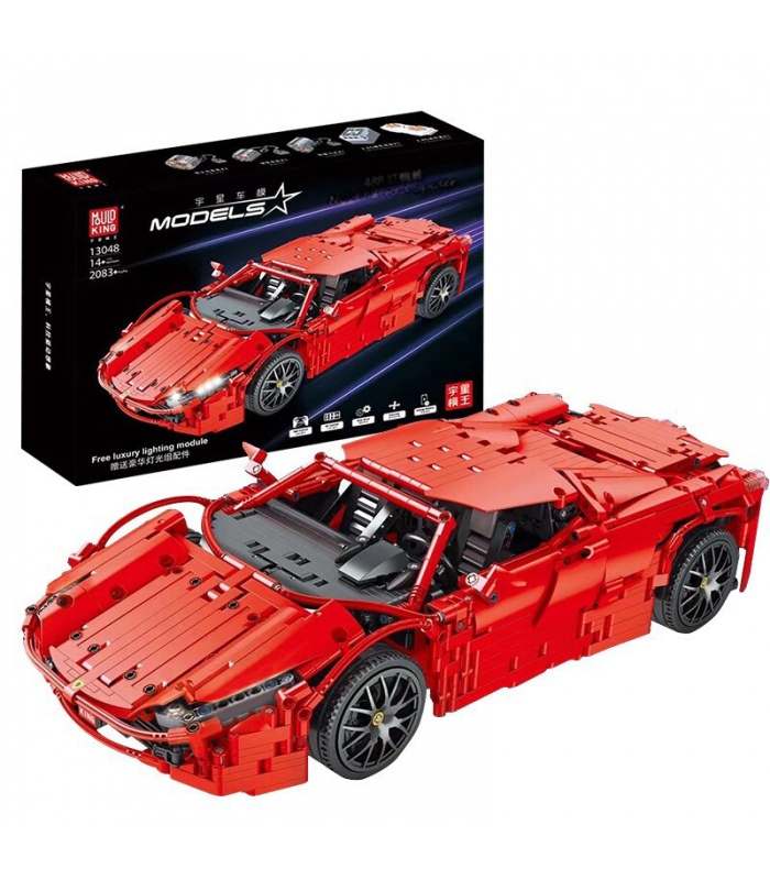 MOULD KING 13048 Ferrari 488 Red Spider Supercar Juego De Juguetes De