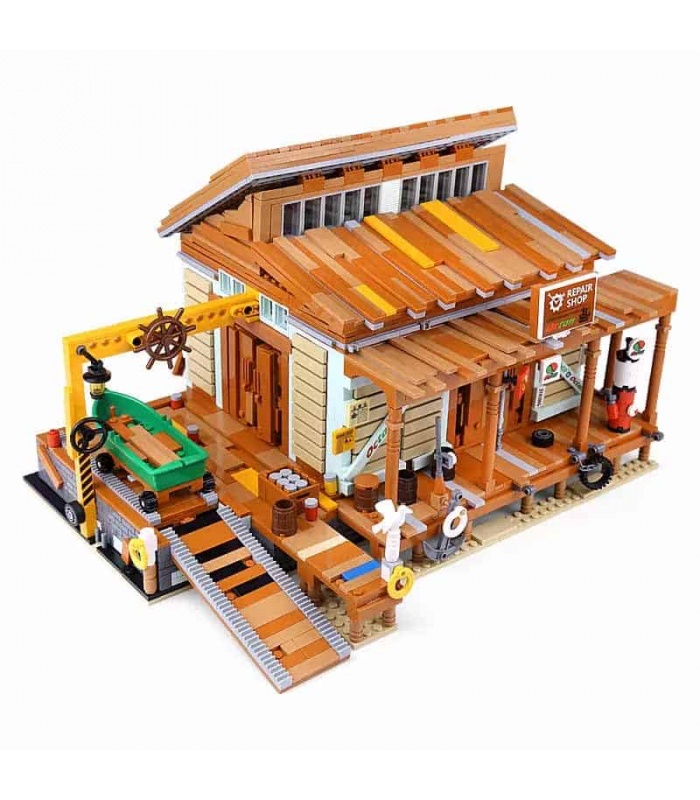 PANGU PG12004 Old Fishing House Shipyard Building Bricks Toy Set