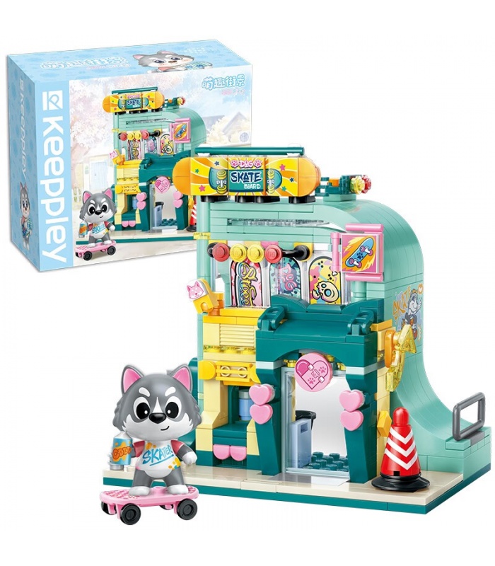 Keeppley K28009 Husky Skateboarding Shop Building Block Toy Set