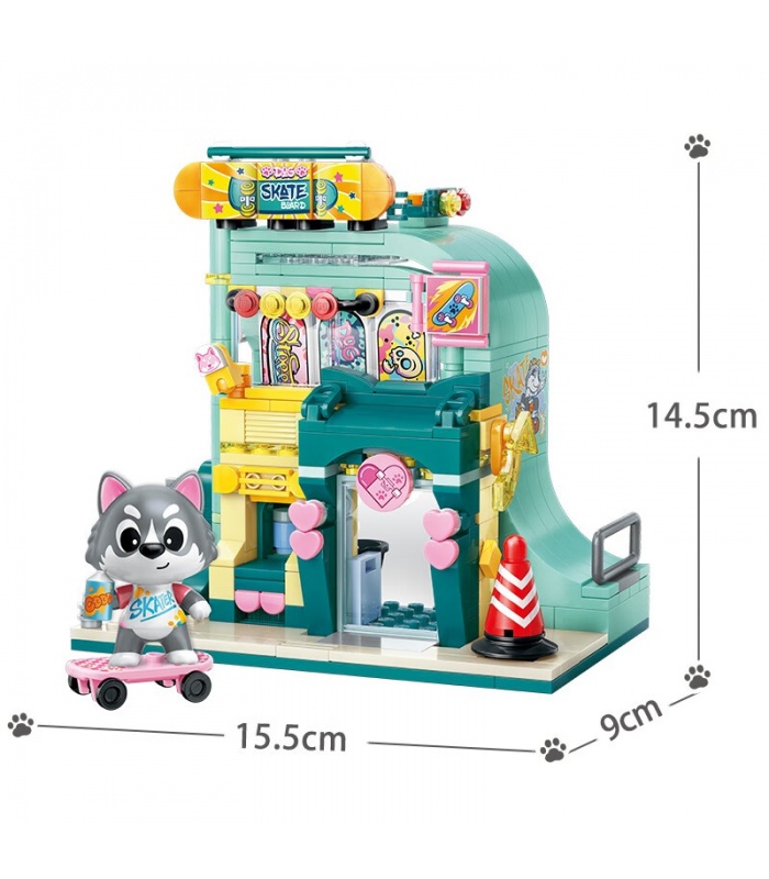 Keeppley K28009 Husky Skateboarding Shop Bloc de Construction Ensemble de Jouets