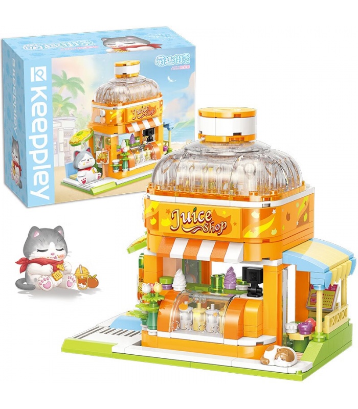 Keeppley K28017 Blue White Juice Shop Building Blocks Toy Set