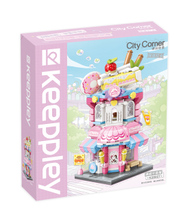 Juego de bloques de construcción de casa con forma de pastel de mil capas Keeppley K28027