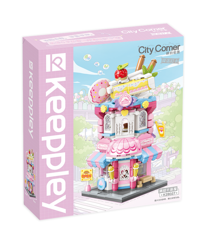 Juego de bloques de construcción de casa con forma de pastel de mil capas Keeppley K28027