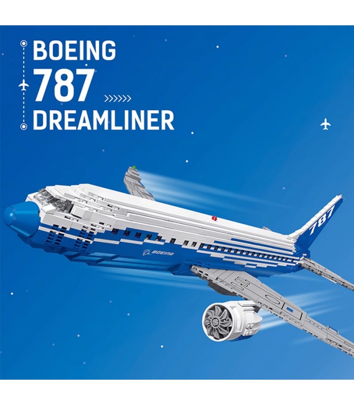 Ensemble de jouets de blocs de construction d'avion de ligne Boeing 787 Dreamliner personnalisé