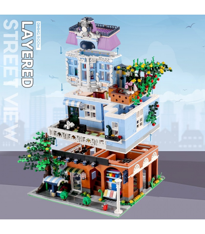 MOLD KING 16004 Coffee Shop avec LED Lights Building Blocks Toy Set