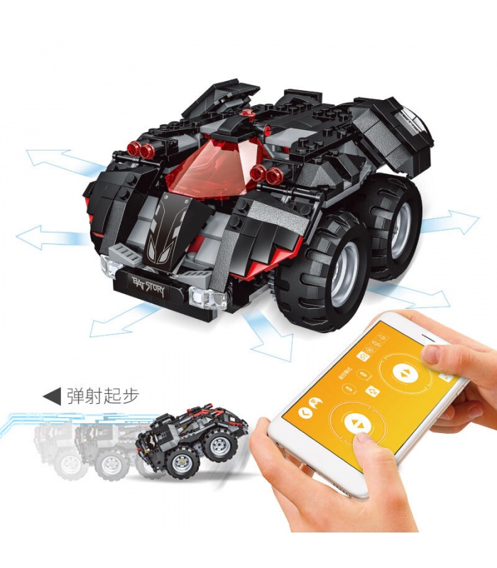 MOULD KING 13020 Bat Story Bat Chariot Control remoto juego de bloques de construcción de juguete