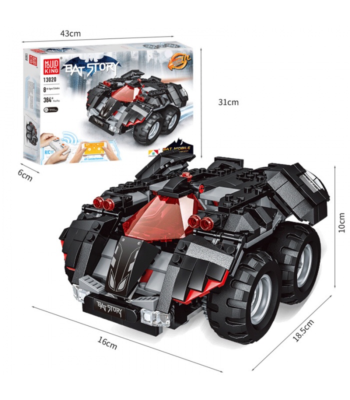 MOULD KING 13020 Bat Story Bat Chariot Control remoto juego de bloques de construcción de juguete