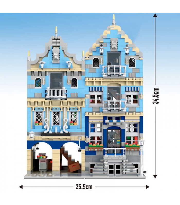 MOLD KING 16020 Marché européen avec éclairage LED Street View Series Building Blocks Toy