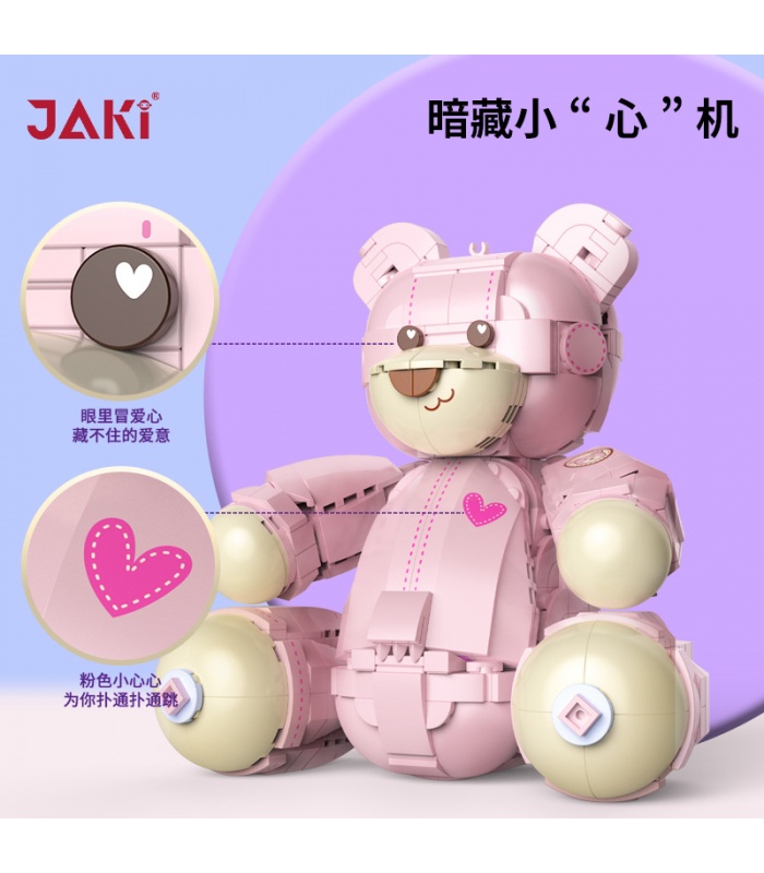 Jaki 8133 - Juego de juguetes de construcción con osito de peluche rosa, serie creativa