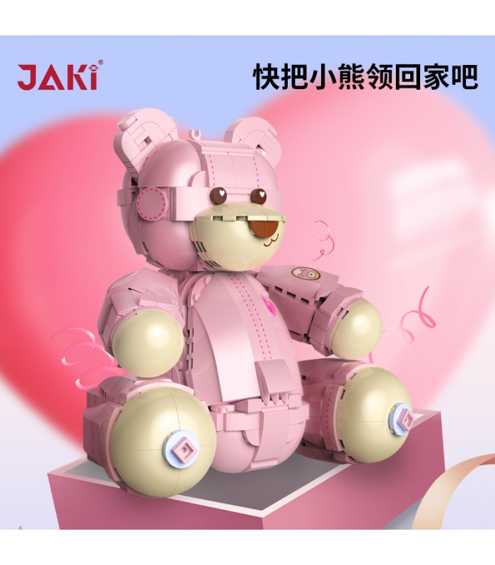 Jaki 8133 - Juego de juguetes de construcción con osito de peluche rosa, serie creativa