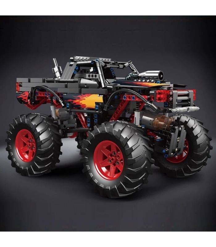 MOLD KING 18008 Flame Monster Buggy Car Télécommande Building Blocks Toy Set