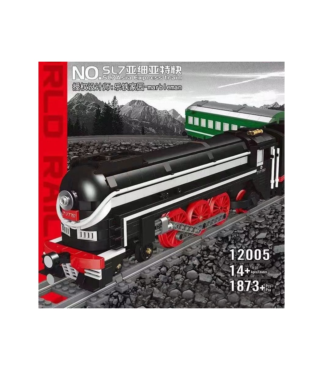 Mould King 12007 Allemagne train express vapeur bloc télécommande jouet MOC