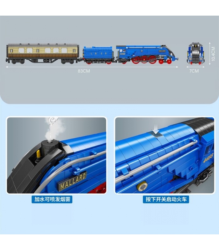 MOULD KING 12006 Pacifics Mallard Railways Train Remote Control Building Blocks Toy Set