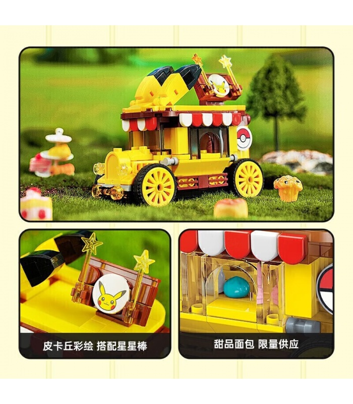 Keeppley K20213 Pikachu Mini voiture gastronomique série Pokémon blocs de construction ensemble de jouets