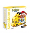 Keeppley K20214 Pikachu Mini Poké Ball Car Serie Pokémon Juego de bloques de construcción de juguete