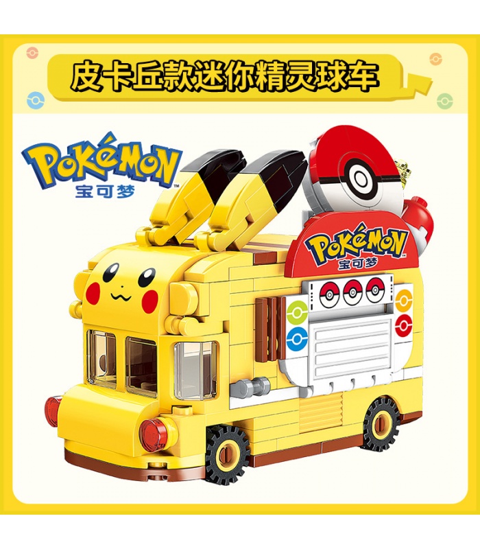 Keeppley K20214 Pikachu Mini Poké Ball Car Serie Pokémon Juego de bloques de construcción de juguete