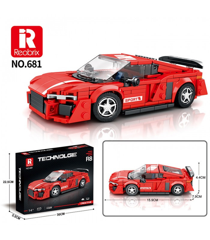 Reobrix 681 AUDI R8 Sportwagen-Baustein-Spielzeugset