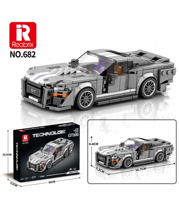 Reobrix 682 Shelby GT500 Sportwagen-Baustein-Spielzeugset