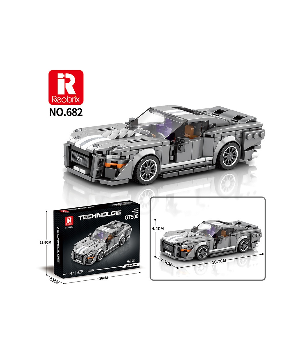 Reobrix 682 Shelby GT500 Sports Car Building Blocks Toy Set