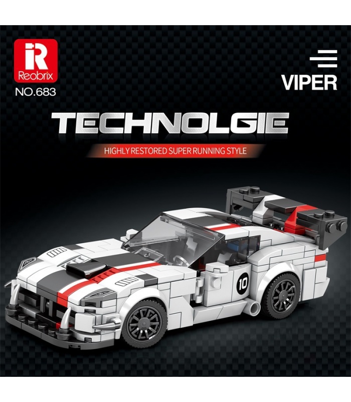 Reobrix 683 VIPER Sportwagen, Sportwagen-Technologie-Serie, Bausteine, Spielzeugset