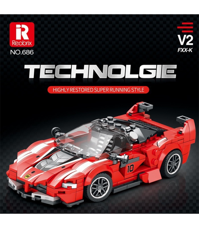 Reobrix 686 V2 FXX-K スポーツカー テクノロジー シリーズ ビルディング ブロックおもちゃセット