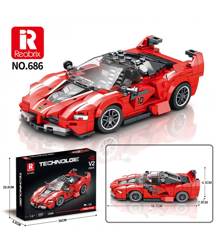 Reobrix 686 V2 FXX-K スポーツカー テクノロジー シリーズ ビルディング ブロックおもちゃセット