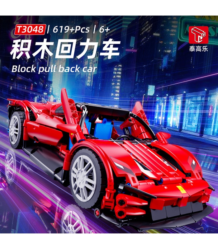 TGL T3048 Pull Back Sports Car Machinery Series Building Blocks Toy Set