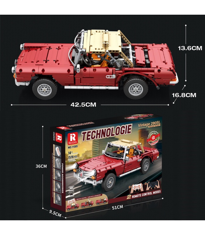 REOBRIX 11005 Mercedes-Benz 280SL Auto Technology Series Blocs de construction Ensemble de jouets