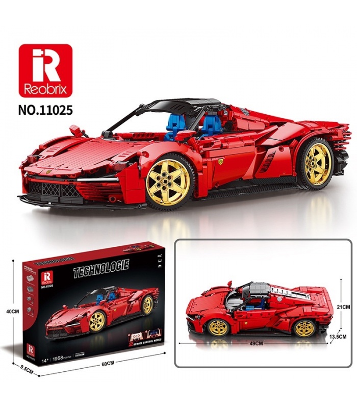 REOBRIX 11025 Italian SP3 Sports Car Building Blocks Toy Set