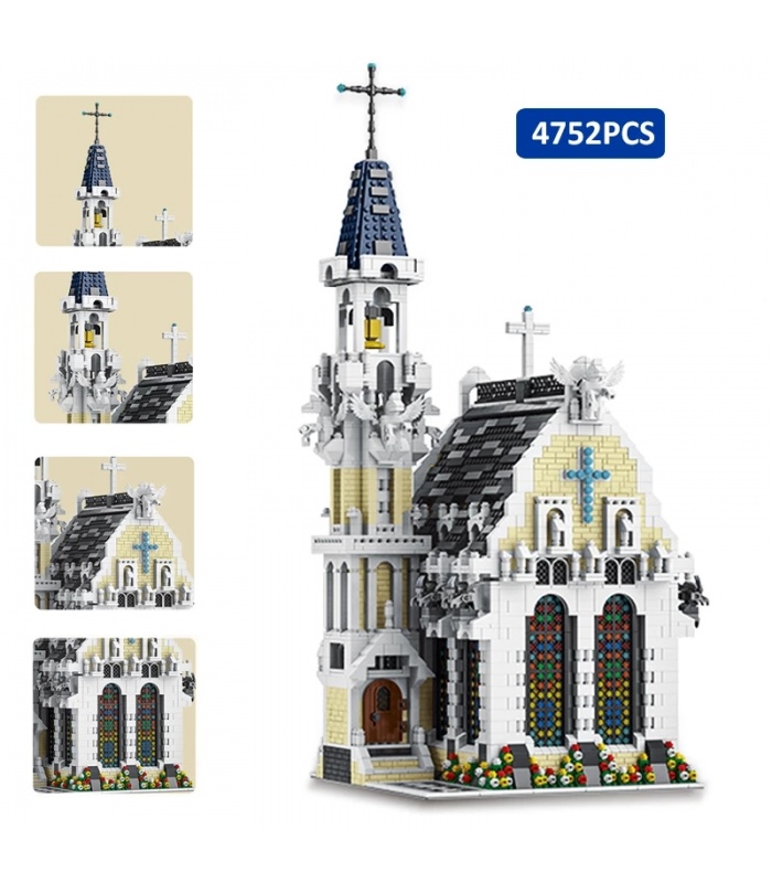 MORK 033006 Medieval Church Street View Series Building Block Toy Set