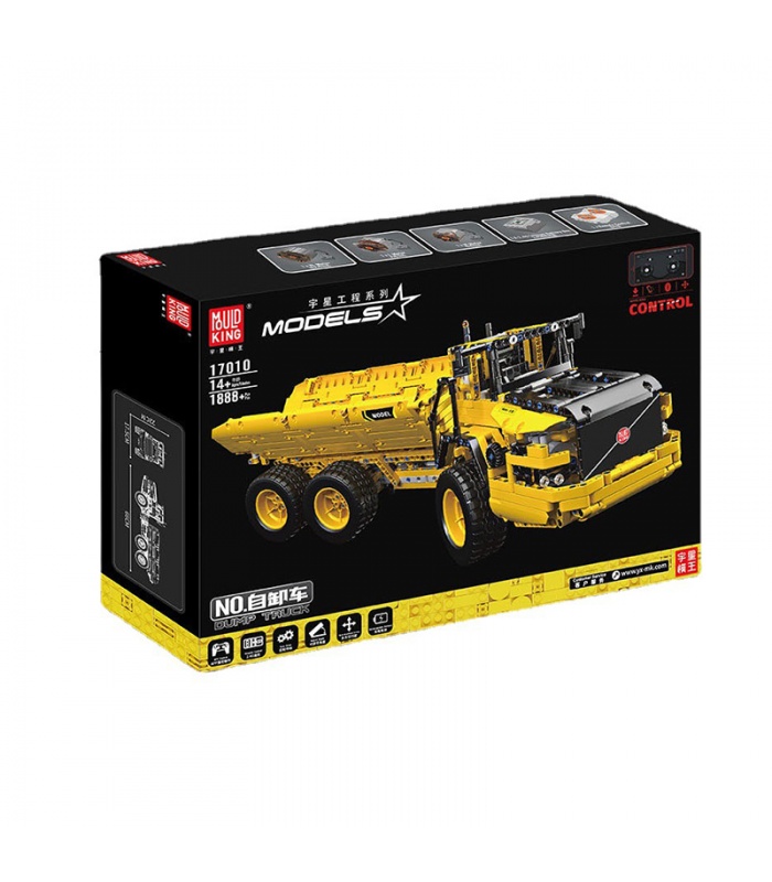 MOULD KING 17010 Engineering Dump Truck Remote Control Building Blocks Toy Set