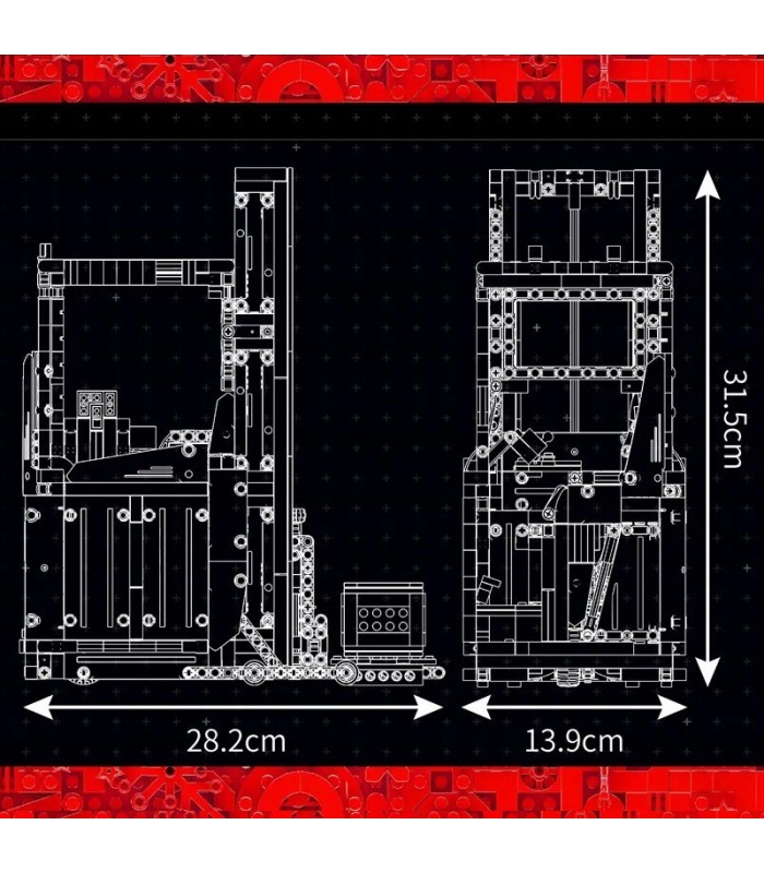 MOLD KING 17041 serie de ingeniería camión retráctil rojo juego de bloques de