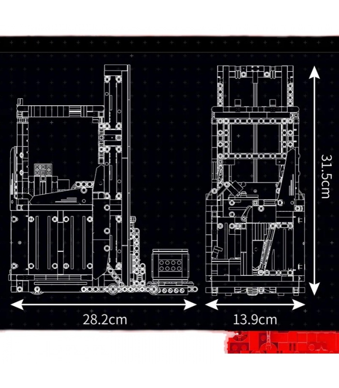 MOLD KING 17041 serie de ingeniería camión retráctil rojo juego de bloques de