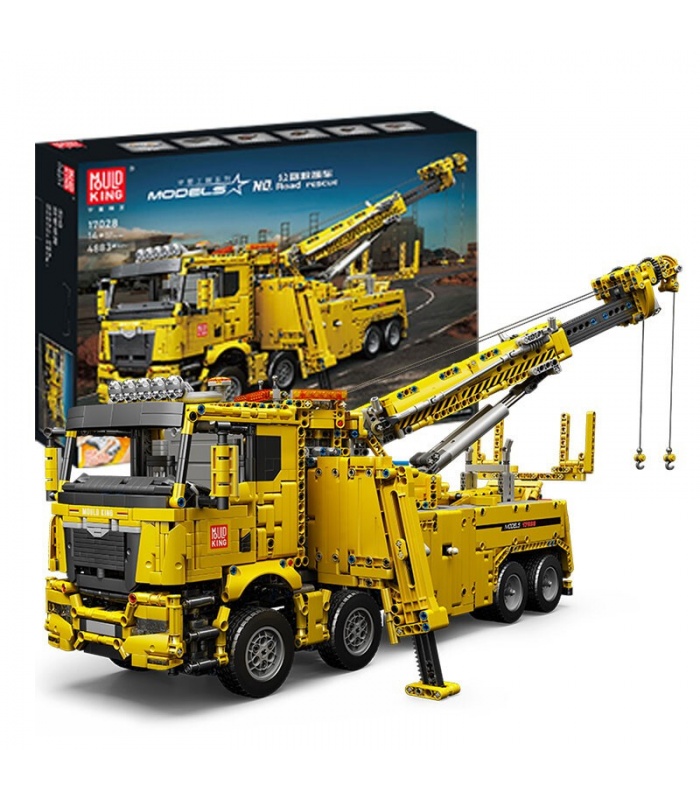 MOLD KING 17028 Gelbes Straßenrettungsfahrzeug Engineering Series Building Blocks Toy Set