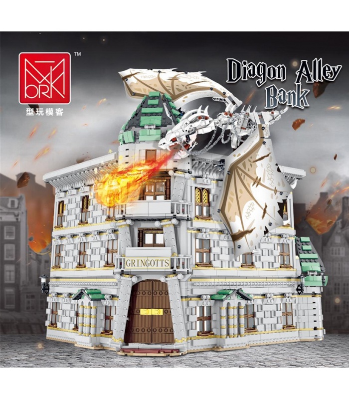 MORK 032101 Gringotts Bank 우크라이나 Ironbelly Dragon Diagon Alley 모델 건물 벽돌