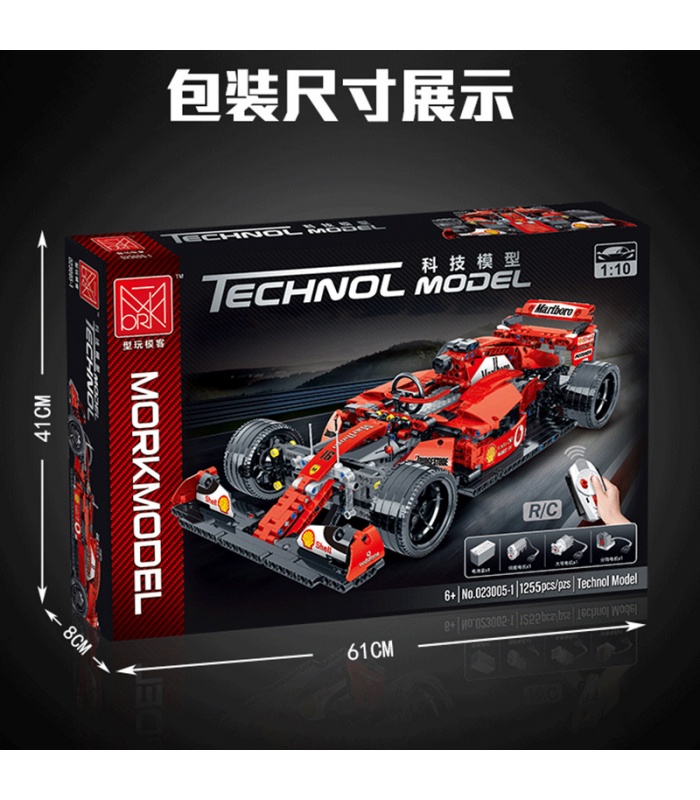 MORK 023005 Red F1 SF90 Super Racing Car Modelo Building Bricks Toy Set