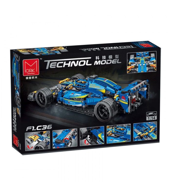 MORK 023007 Blauer F1 C36 Super-Rennwagen-Modellbaustein-Spielzeugset