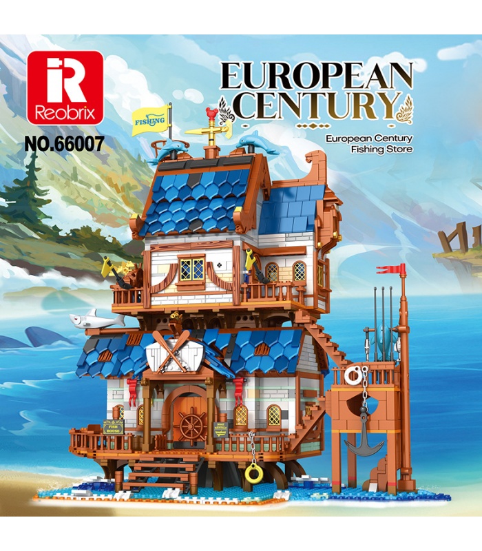 Reobrix 66007 Tienda de pesca medieval europea Serie de arquitectura Juego de juguetes de