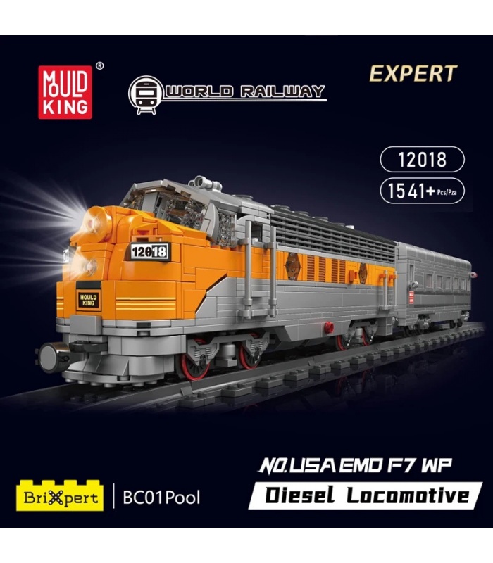 Mould King 12018 EE. UU. EMD F7 WP locomotora diésel juego de bloques de construcción de juguete