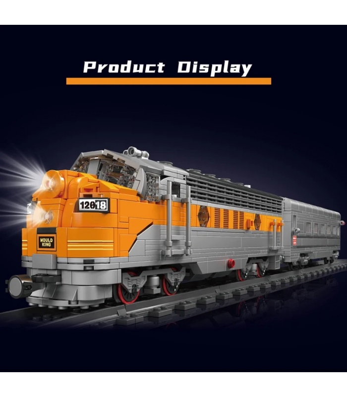 Mould King 12018 USA EMD F7 WP Diesel Locomotive Building Blocks Toy Set