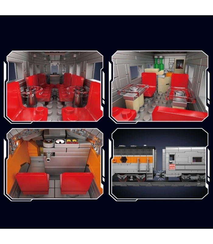 Mould King 12018 USA EMD F7 WP Diesel Locomotive Building Blocks Toy Set