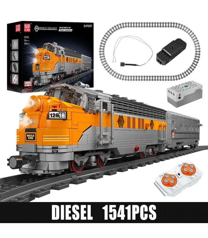 Mould King 12018 USA EMD F7 WP Diesellokomotive Bausteine Spielzeugset