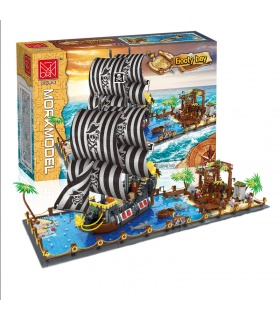 MORK 031002 ブーティーベイ 海賊船 クリエイティブシリーズ モデルビルディングブロック おもちゃセット