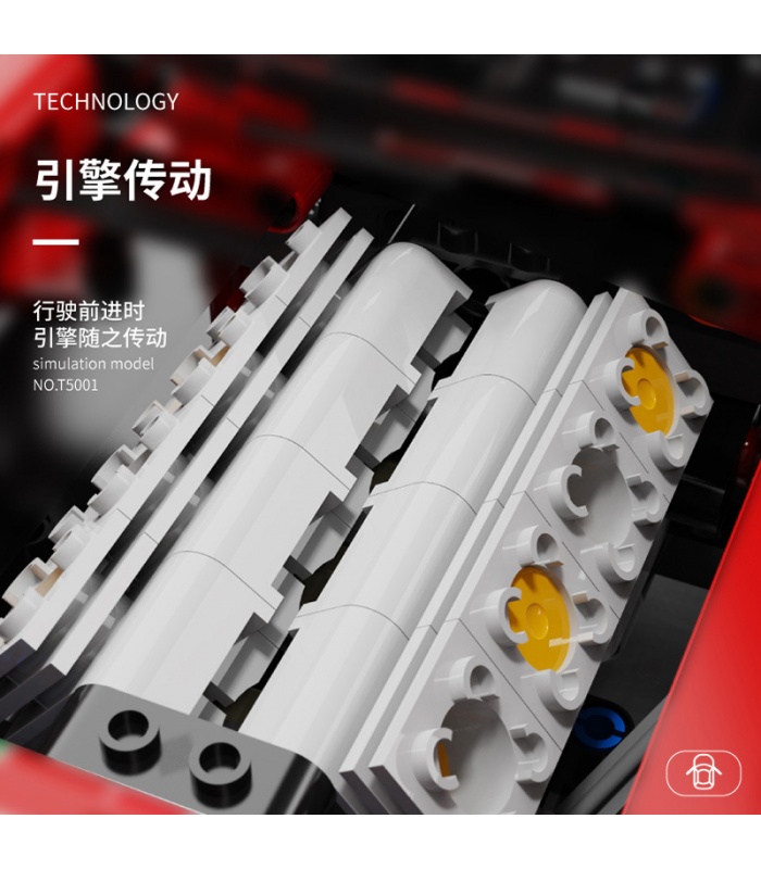 TGL T5001 1:10 Red F12 Berlinetta Sports Car Building Bricks Toy Set