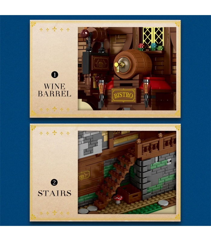 Reobrix 66018 Medieval Tavern Bistro Building Blocks Toy Set