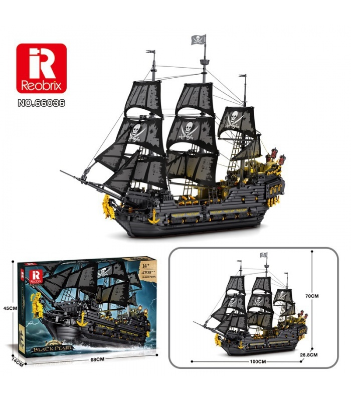 Reobrix 66036 Black Pearl Piratenschiff-Bausteine-Spielzeugset