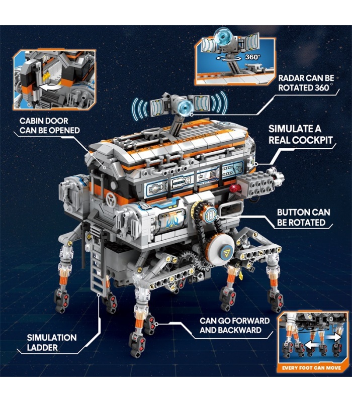 Reobrix 99003 Walking Science Station Machine Building Blocks Toy Set