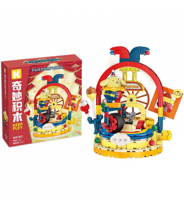 Keeppley K20826 Pompompurin Unicycle Performance Building Blocks Toy Set