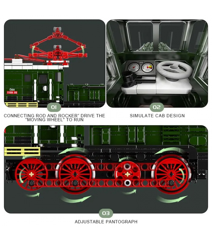 Ensemble de jouets de construction de locomotive électrique MOULD KING 12023 OBB