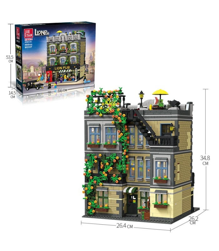 JIE STAR 89107 Lion Pub Building Bricks Juego de juguetes